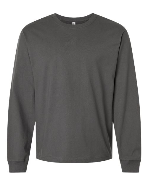Unisex 7.5 oz Heavyweight Long Sleeve Tee — Asphalt (front)