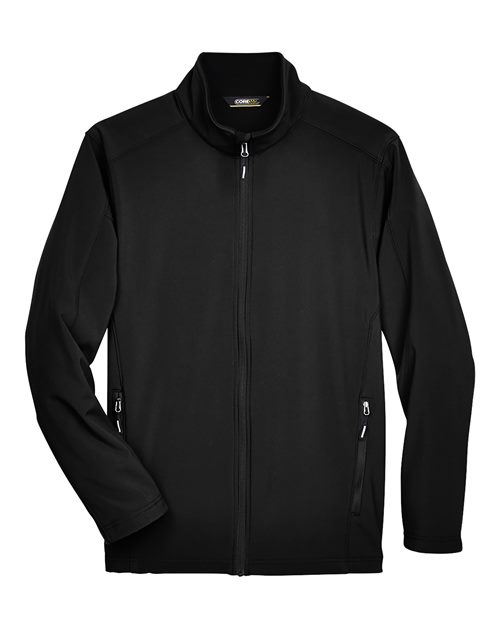 Men’s Cruise Two-Layer Fleece Bonded Soft Shell Jacket — Black (front)