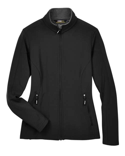 Women’s Cruise Two-Layer Fleece Bonded Soft Shell Jacket — Black (front)