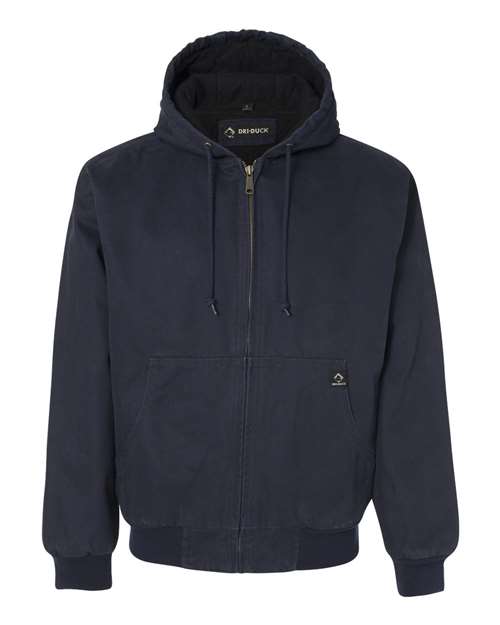Men’s Cheyenne Boulder Cloth™ Hooded Jacket with Tricot Quilt Lining — Navy (front)
