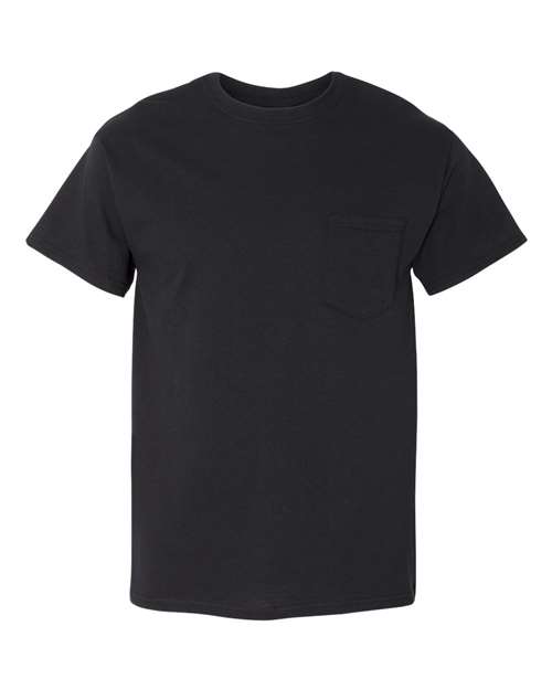 Unisex Heavy Cotton™ Pocket T-Shirt — Black (front)